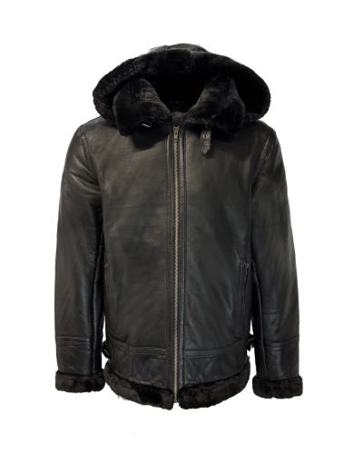 Heren leren zwart lammy coat – Zana - bestel bij BK Leder Heren leren zwart lammy coat - Zana