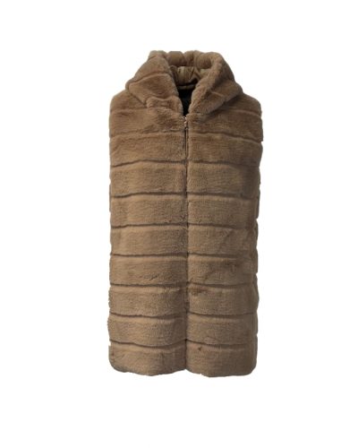 Bont vest Beige met Capuchon – montanna - bestel bij BK Leder Bont vest Beige met Capuchon - montanna