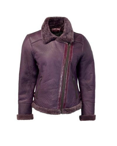 Korte Lammy dames jas paars – Madelyn - bestel bij BK Leder Korte Lammy dames jas paars - Madelyn