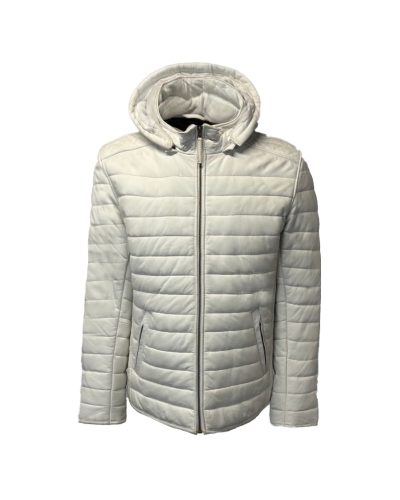 Heren echt leren wit winterjas – Basicmen - bestel bij BK Leder Heren echt leren wit winterjas - Basicmen