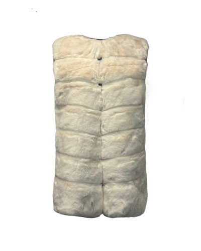 Dames wit kunstbont vest – Deina - bestel bij BK Leder Dames wit kunstbont vest – Deina