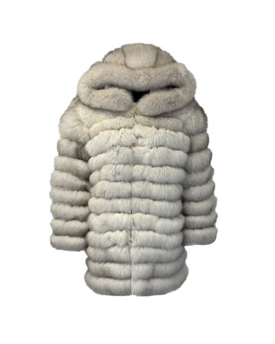 Dames echt zilvergrize vossenbont jas – Brunetta - bestel bij BK Leder Dames echt zilvergrize vossenbont jas - Brunetta