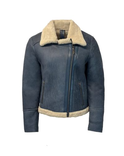 Korte Lammy dames jas C-blauw -Madelyn - bestel bij BK Leder Korte Lammy dames jas C-blauw -Madelyn