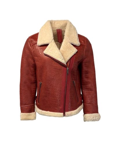 Korte Lammy dames jas rood – Madelyn - bestel bij BK Leder Korte Lammy dames jas rood - Madelyn