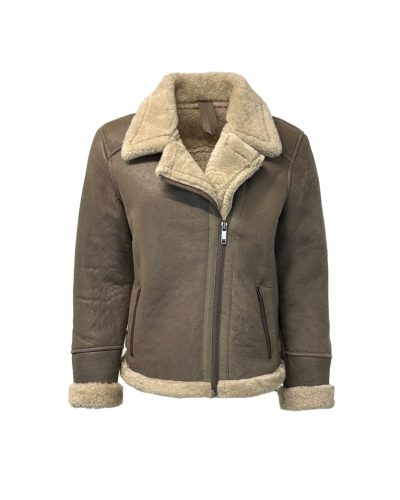 Korte Lammy dames jas grijs – Madelyn - bestel bij BK Leder Korte Lammy dames jas grijs - Madelyn