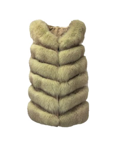 Dames echt bontvest beige – Armita - bestel bij BK Leder Dames echt bontvest beige - Armita