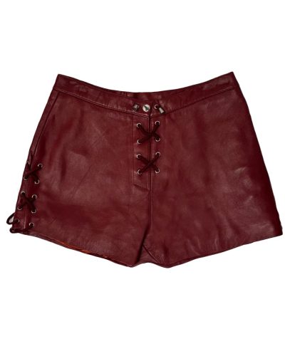 Dames echt leren rood korte broek – Conshita - bestel bij BK Leder Dames echt leren rood korte broek - Conshita