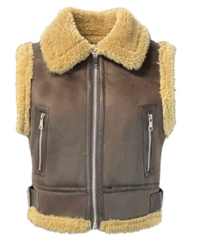 Dames bruin winter vest – Amy - bestel bij BK Leder Dames bruin winter vest - Amy