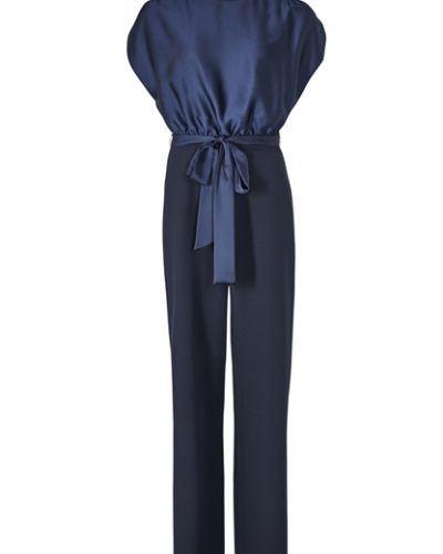 Swing Blauwe Elegante  Effen Jumpsuit