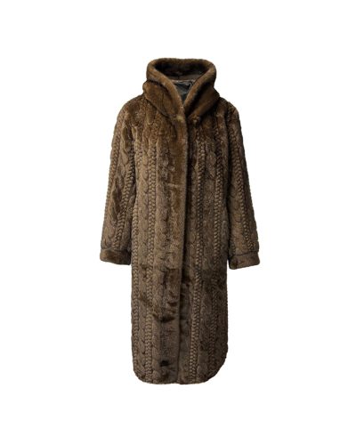 Dames bruin kunstbont lange jas - Felicia