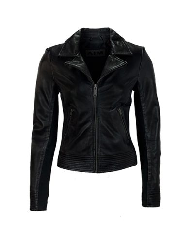 Echt leren zwart korte jas – Miami - bestel bij BK Leder Echt leren zwart korte jas - Miami