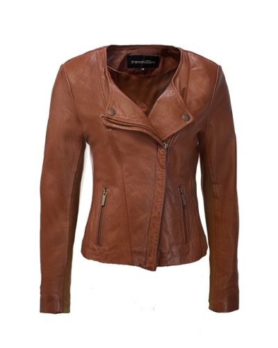 Dames echt leren cognac korte jas - Bita