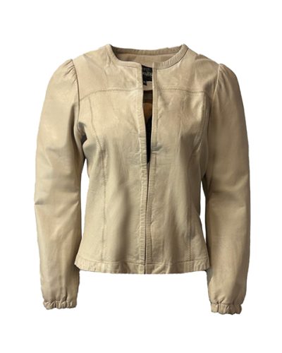 Dames echt leren beige korte jas – Saina - bestel bij BK Leder Dames echt leren beige korte jas - Saina