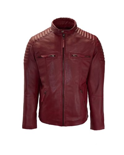 Heren echt leren rood korte jas- Rody - bestel bij BK Leder Heren echt leren rood korte jas- Rody