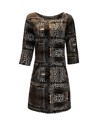 Dames cheetah jurk- Bliera - bestel bij BK Leder Dames cheetah jurk- Bliera