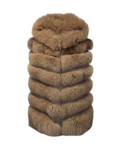 Dames taupe korte bontvest- Samanta - bestel bij BK Leder Dames taupe korte bontvest- Samanta