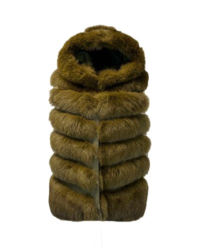 Dames groen korte bontvest- Samanta - bestel bij BK Leder Dames groen korte bontvest- Samanta