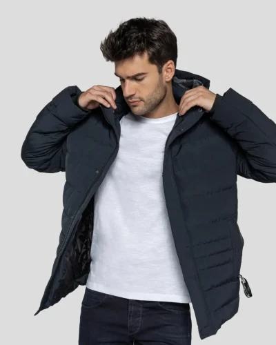 Blauwe Heren Gewatteerde winterjas -Cartel Juarez Redskins - bestel bij BK Leder Blauwe Heren Gewatteerde winterjas -Cartel Juarez Redskins