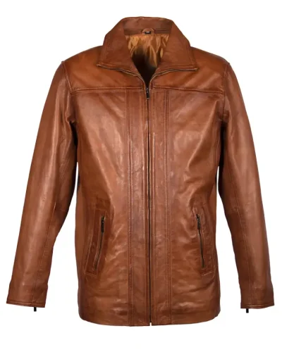 Cognac leren heren parka met kraag 100% echt leer -Amazon - bestel bij BK Leder Cognac leren heren parka met kraag 100% echt leer -Amazon