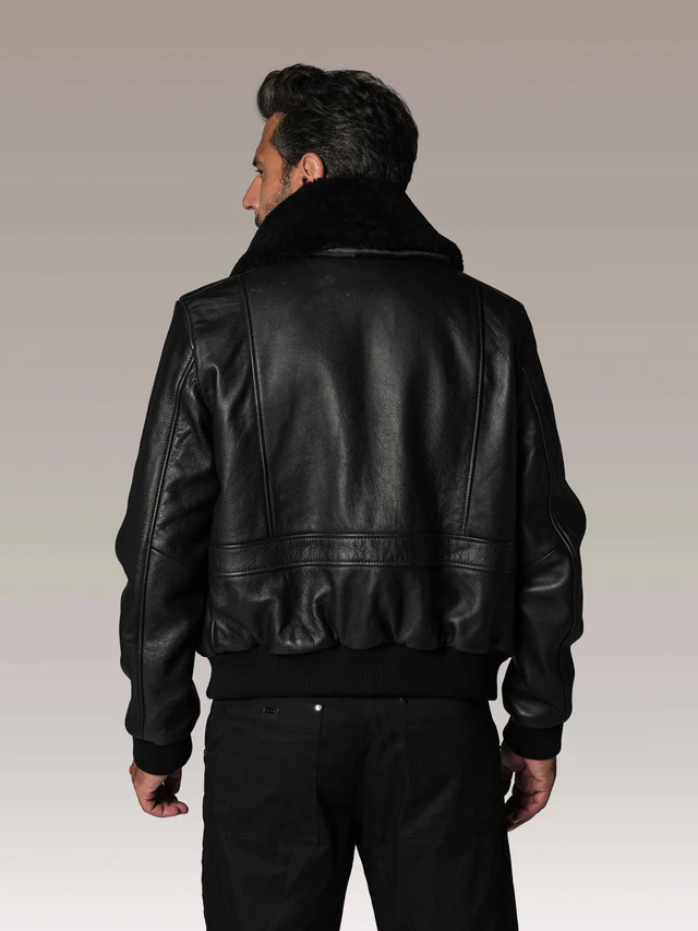 Redskins Zwart Leren Pilotenjack – Flight Airborne - bestel bij BK Leder Redskins Zwart Leren Pilotenjack - Flight Airborne - Afbeelding 3