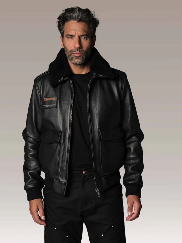 Redskins Zwart Leren Pilotenjack – Flight Airborne - bestel bij BK Leder Redskins Zwart Leren Pilotenjack - Flight Airborne