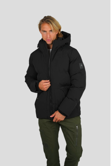 Heren Zwarte Korte Winterjas -ALTAI KIRI - bestel bij BK Leder Heren Zwarte Korte Winterjas -ALTAI KIRI