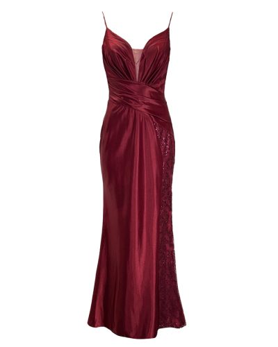 Dames wijnrood lange jurk- Layalin - bestel bij BK Leder Dames wijnrood lange jurk- Layalin