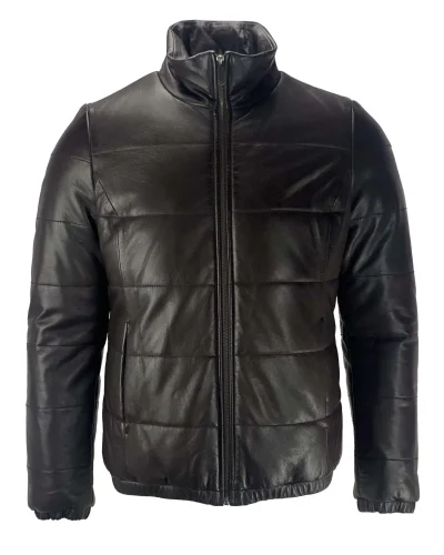 Winter Leren heren jas zwart-viratto - bestel bij BK Leder Winter Leren heren jas zwart-viratto