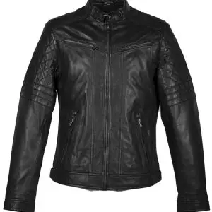 Zwarte Biker Leren heren jas –100% echt leer-Caleb - bestel bij BK Leder Zwarte Biker Leren heren jas –100% echt leer-Caleb