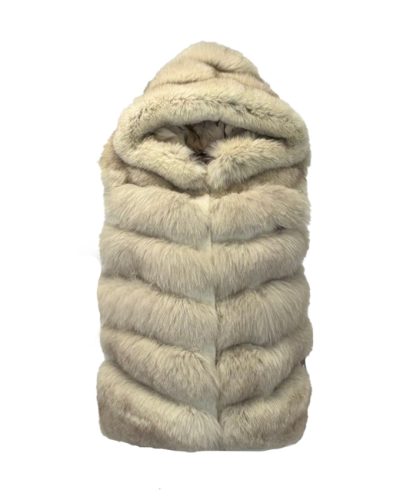 Dames beige korte bontvest- Samanta - bestel bij BK Leder Dames beige korte bontvest- Samanta